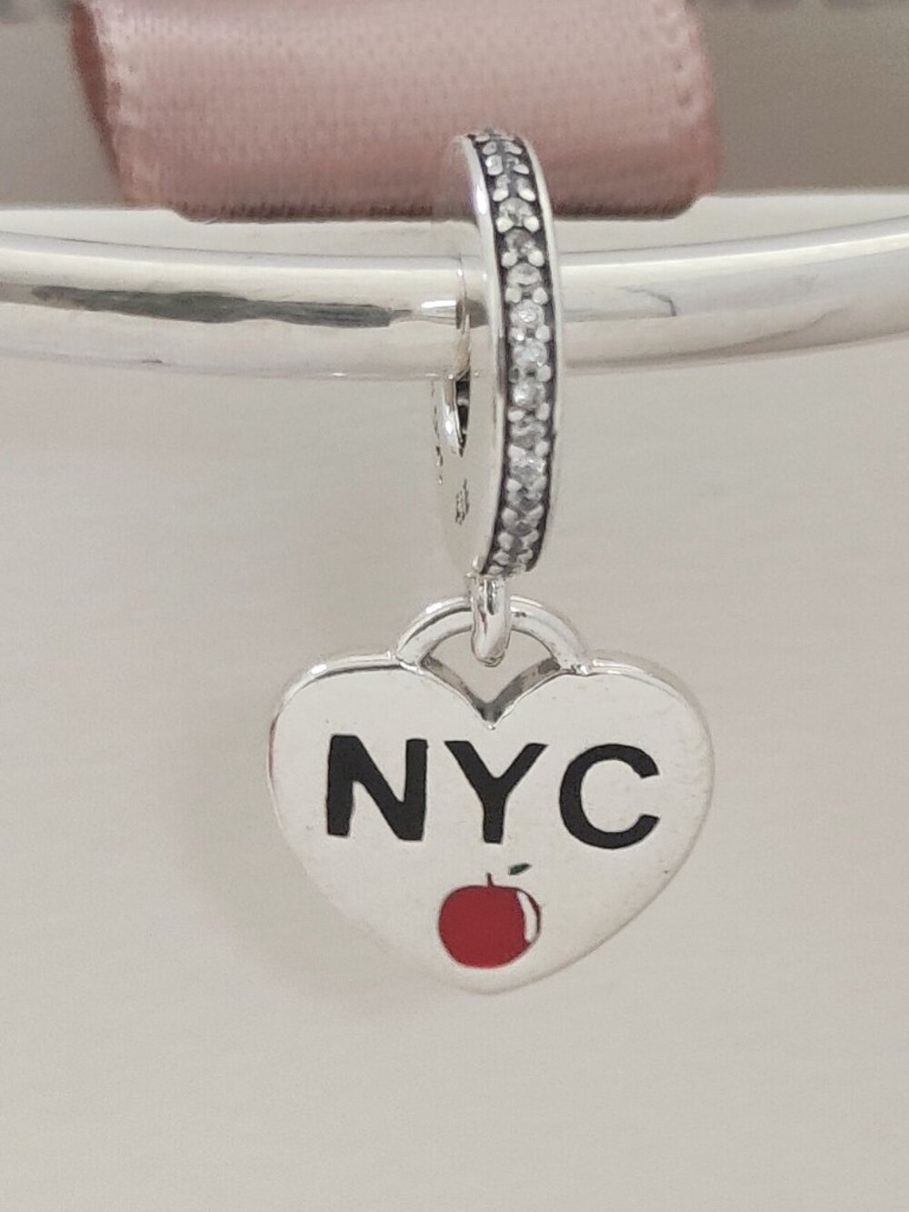 Pandora New York City NYC 2020 Heart Dangle Travel Pendant S925 Silver with box